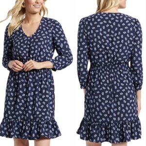 Draper James Peasant dress in Nassau Navy Sz S